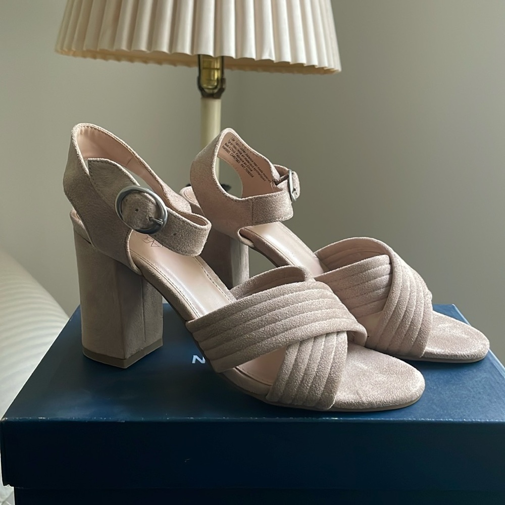 Faux Suede Nude Heels